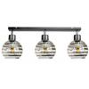 Stropné svietidlo s LED lúčom 3xE27 GLASS BALL prúžky čierne