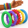Senzorický antistresový náramok: Sada 5 kusov - pomôcka do školy