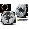 Predné svetlá Volkswagen Golf 2, 1983-1991, Angel Eyes, čierne black, hlavné
