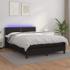 vidaXL Boxspring posteľ s matracom a LED čierna 140x200 cm umelá koža