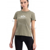 Alpha Industries New Basic T Wmn Olive dámske tričko Farba: zelená, Veľkosti dámske: XS