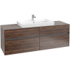 VILLEROY & BOCH Collaro závesná skrinka pod umývadlo na dosku (umývadlo v strede), 4 zásuvky, 1600 x 500 x 548 mm, Arizona Oak, C02800VH