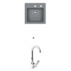 Alveus ATROX 10 SET kuchynský granit. drez so sifón. 40x50 Beton + batéria TINA Chróm ATROX10G81+TINA