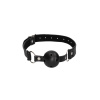 Shots Ouch! Black & White Breathable Ball Gag, roubík s otvormi na dýchanie