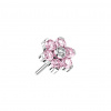 Titánová koncovka - bezzávitový kvet so zirkónmi Farba: Ružová / Číra