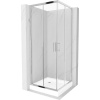 Mexen Rio, štvorcový sprchový kút 70 x 70 cm, 6mm číre sklo, chrómový profil + biela sprchová vanička RIO, 860-070-070-01-00-4510
