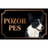 Kólia krátkosrstá (Škótsky ovčiak krátkosrstý) - Kovová tabuľka POZOR PES