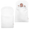 Zavinovačka, fusak Deluxe na zips, prešívaný Velvet 72x45 cm - biely Baby Nellys