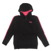 Lonsdale 2 Stripe Ladies Quilted Zip Hoody Black/Fluo Pink 12 (M)