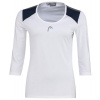 Dámske trička (dlhý rukáv) Head Club 22 Tech 3/4 Shirt W - white/dark blue - Biely (S)