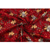 Bavlněné plátno vánoční dekorace s vločkami na červené