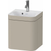 DURAVIT Happy D.2 Plus c-bonded závesná skrinka s nábytkovým umývadielkom s otvorom, 1 dvierka, pánty vľavo, 400 x 360 x 480 mm, taupe matná lakovaná, HP4633O60600000