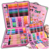 Sada pasteliek, veľký kufor pre deti, pastelky fixky, fixky v kufríku 288