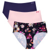 Dámske nohavičky Under Armour Pure Stretch Noshow Hipster - Print 3Pack Pink Dusk XS
