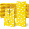 Blokové vrecká 10x6x26 cm ŽLTÉ s BODKAMI na SLADKOSTI DARČEK NARODENINY