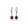 Strieborné náušnice - W 001 C/burgundy