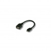 Techly 0.2m USB 2.0 Micro B - USB 2.0 A M/F USB kábel 0,2 m Micro-USB B USB A Čierna (ICOC-UOTG-194)