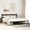 vidaXL Posteľný rám bez matraca s čelom hnedý dub 180x200 cm - Hnedá - 217203-200767