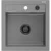 Mexen Vito, granitový drez 520x490x210 mm, 1-komorový, šedá s čiernym sifónom, 6503521000-71-B