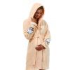 Světle meruňkový dámský huňatý župan s ovečkami na kojení do porodnice 1Z1441 oranžová S + První výměna zboží zdarma.