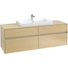 VILLEROY & BOCH Collaro závesná skrinka pod umývadlo na dosku (umývadlo v strede), 4 zásuvky, 1600 x 500 x 548 mm, Nordic Oak, C02800VJ