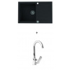 Alveus CADIT 20 SET kuchynský granit. drez so sifónom 79x50 Black + batéria TINA Chróm CADIT20G91+TINA