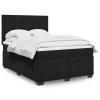 Posteľný rám boxspring s matracom čierny 160x200 cm zamat-ForU-3290956