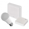 Sada GoSmart: 1x LED žiarovka E27 / 9W / RGB / Zigbee, 1x ovládač scén, 1x ZigBee brána