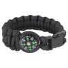Náramek SURVIVAL PARACORD s kompasem ČERNÝ velikost: 9