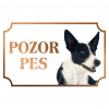 Kólia krátkosrstá (Škótsky ovčiak krátkosrstý) - Kovová tabuľka POZOR PES