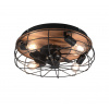 TRIO R61105032 TRONDHEIM stropné svietidlo s ventilátorom D485mm 4xE27 matná čierna, drevo, diaľkový ovládač
