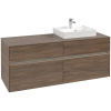 VILLEROY & BOCH Collaro závesná skrinka pod umývadlo na dosku (umývadlo vpravo), 4 zásuvky, s LED osvetlením, 1400 x 500 x 548 mm, Arizona Oak, C075B0VH