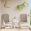Podušky na židli vysoké opěradlo 2 ks taupe 120x50x3 cm textil Hnědošedá 47540