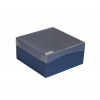 Darčeková krabička s priehľadným vekom 200x200x100/35 mm, modrá