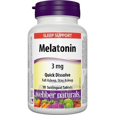 Webber Naturals Melatonin 3 mg tablety pod jazyk, rozpustné 1x90 ks, 625273036008