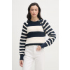 Tommy Hilfiger sveter dámsky bavlnený WW0WW48487 tmavomodrá XL