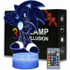 Hedgehog Sonic 3D nočná lampa 16 farby darček+diaľkové ovládanie (Hedgehog Sonic 3D nočná lampa 16 farby darček+diaľkové ovládanie)