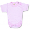 BABY´S WEAR Detské body, krátky rukáv - Jednofarebné ružové veľkosť: 62 (2-4m)