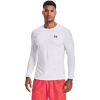 Tričko Under Armour Hg Armour Fitted LS White/ Black XXXXL XXXXL