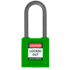Bezpečnostný visiaci zámok, systém odlišných kľúčov, svetlá výška uzáveru 38 mm, zelený, 6 ks