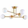 Stropné svietidlo moderné kov ZLATÉ 6x E27 biele gule elegantné GLAMOUR