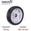 Koleso na rudlu 260 x 65 mm, 200 kg, plná guma, VARIOFIT
