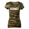DRAGOWA dámske tričko army, maskáčová 150g/m2 - M