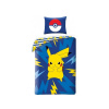 Obojstranné bavlnené obliečky Halantex POKEMON Pikatchu, 140/200+70/90, POK605BL