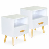 Nočné stolíky sada 2 moderných konferenčných stolíkov biely ModernHome