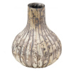 Clayre & Eef Béžovo-šedá antik dekoračná sklenená váza - 11*11*15 cm - Clayre & Eef