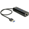 Delock 62653 USB 3.1 Gen 1 húb čierna; 62653