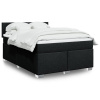 Posteľný rám boxspring s matracom čierny 160x200 cm látka-ForU-3285934