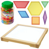 MASTERKIDZ Panel LED Sensory Box + Montessori mozaikové kocky 140 ks