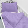 Biante Detské posteľné obliečky do postieľky Minky TOP 3D bodky MKP-058 Fialové Do postieľky 100x135 a 40x60 cm